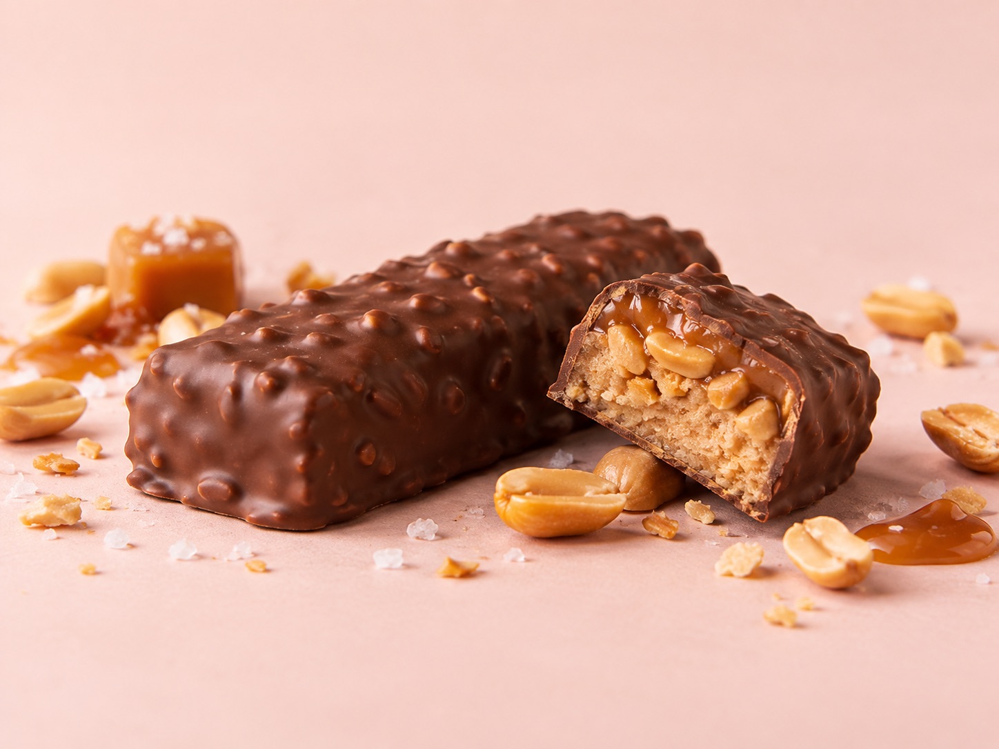 AI-illustration af Bodylab Salted Peanut Caramel med indpakning