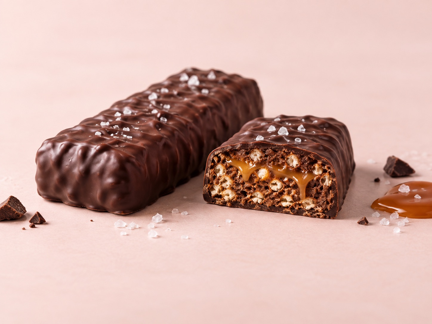 AI-illustration af FULFIL Chocolate Salted Caramel med indpakning