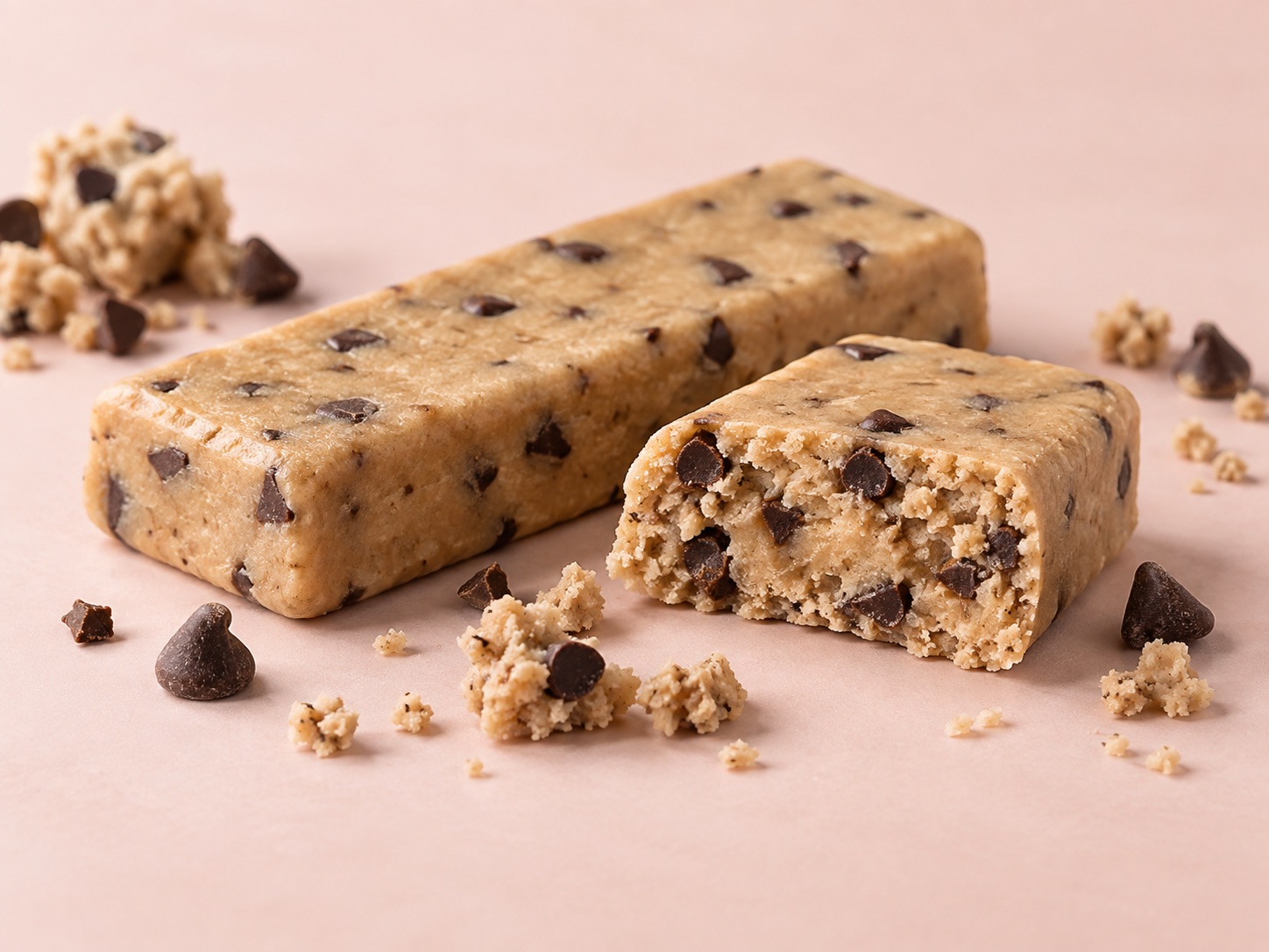 AI-illustration af Quest Chocolate Chip Cookie Dough med indpakning